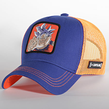 Capslab - Goku Cappello Trucker Blu Reale Arancione Fluo