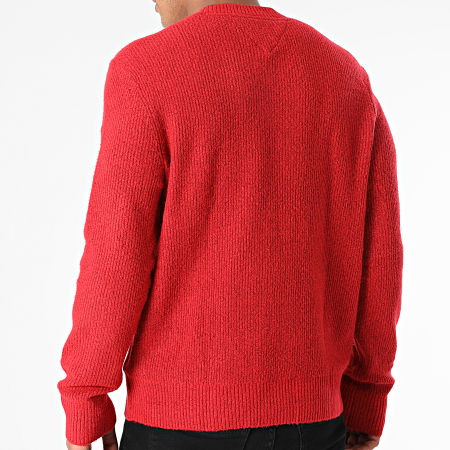 Tommy Jeans - Pull Solid Badge 1341 Rouge Chiné