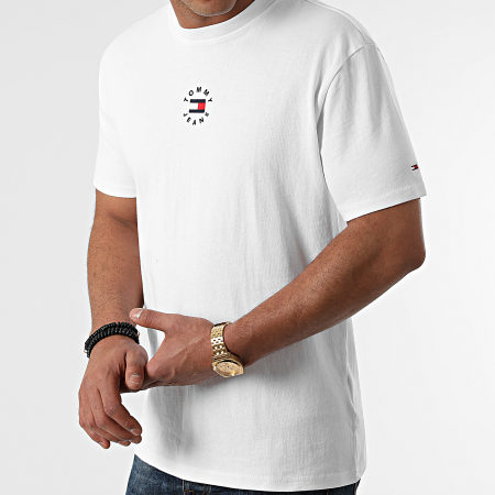 Tommy Jeans - Camiseta Tiny Circular 1602 Blanca