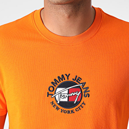Tommy Jeans - Camiseta atemporal Tommy 1605 naranja