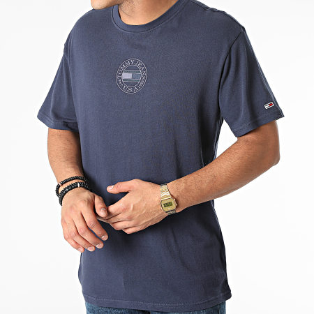 Tommy Jeans - Tee Shirt Tonal Circular Tommy 1607 Bleu Marine