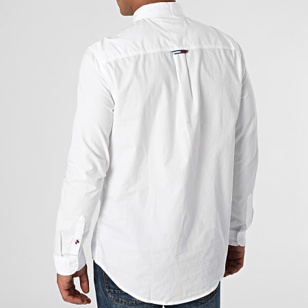 Tommy Jeans - Chemise Manches Longues Essential Poplin 1870 Blanc