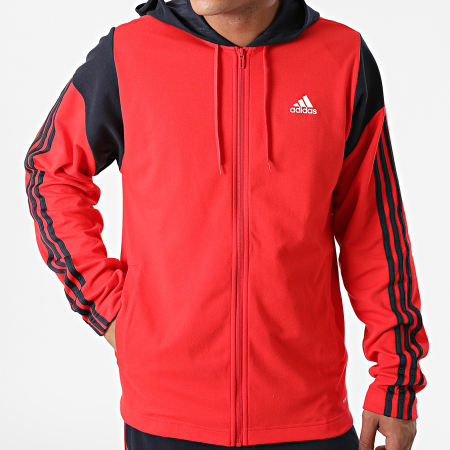 Adidas Sportswear - Ensemble De Survêtement A Bandes H42016 Bleu Marine Rouge