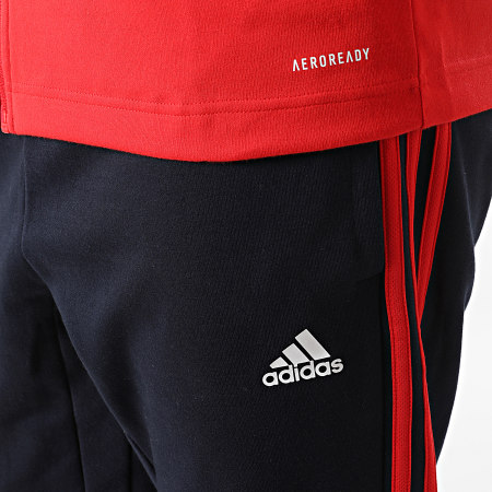 Adidas Sportswear - Ensemble De Survêtement A Bandes H42016 Bleu Marine Rouge