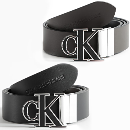 Calvin Klein - Ceinture Réversible Adjustable Mono Hardware 7243 Noir Marron