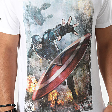 Captain America - Tee Shirt Captain America Blanc