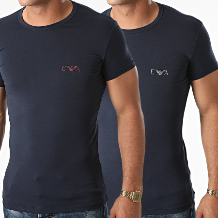 Emporio Armani - Lot De 2 Tee Shirts 111670-1A715 Bleu Marine