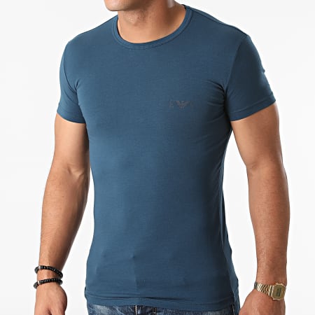 Emporio Armani - Lot De 2 Tee Shirts 111670-1A715 Bleu Marine Bleu Petrole