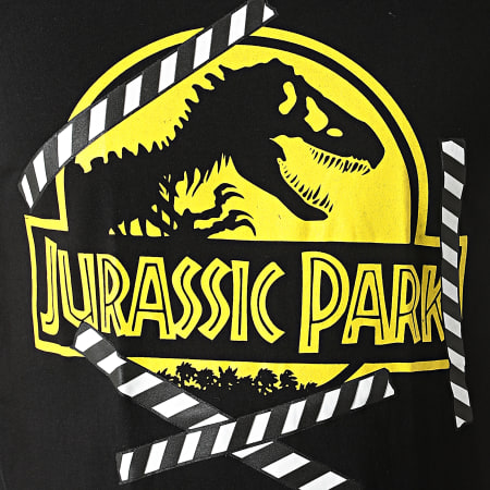 Jurassic Park - Tee Shirt Logo Noir Jaune