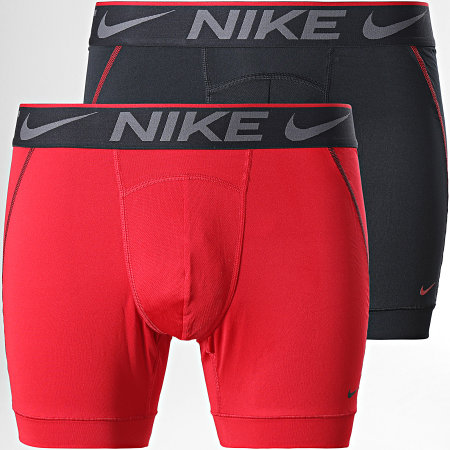Nike - Lot De 2 Boxers Breath Micro KE1020 Noir Rouge