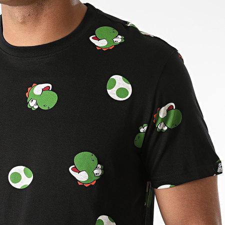 Super Mario - Tee Shirt All Over Print Yoshi Noir
