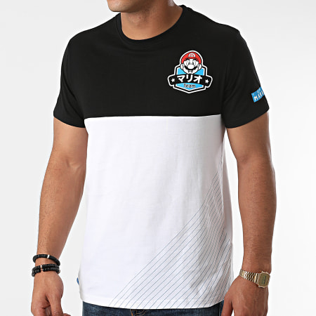 Super Mario - Tee Shirt Team Mario Blanc Noir