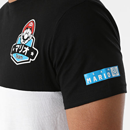 Super Mario - Tee Shirt Team Mario Blanc Noir