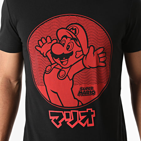 Super Mario - Tee Shirt Jumping Mario Noir
