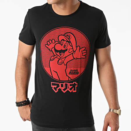 Super Mario - Tee Shirt Jumping Mario Noir