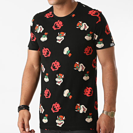 Super Mario - Tee Shirt All Over Print Bowser Noir