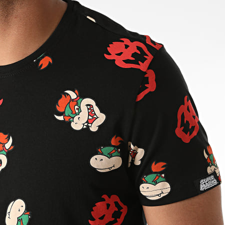 Super Mario - Tee Shirt All Over Print Bowser Noir