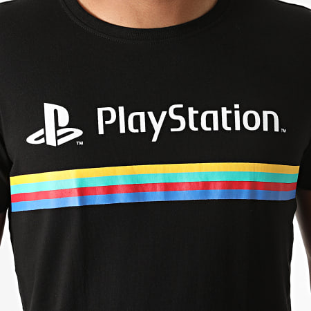 Playstation - Tee Shirt Color Stripe Logo Noir