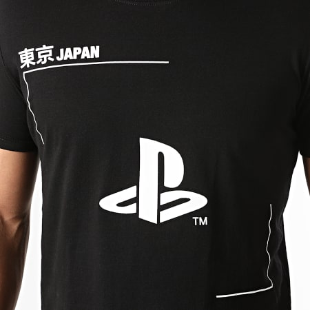 Playstation Tee Shirt Black 'n' White Logo Noir
