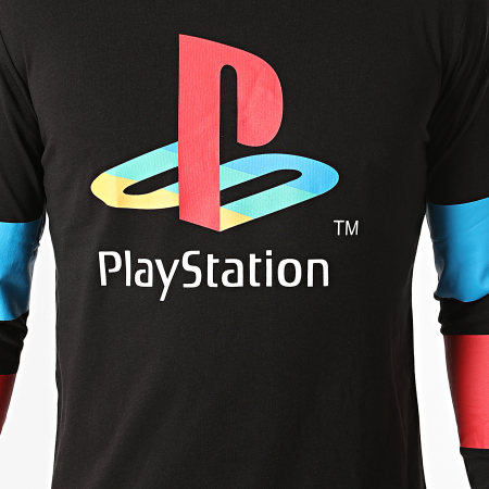 Playstation - Tee Shirt Manches Longues Arms Striped Noir