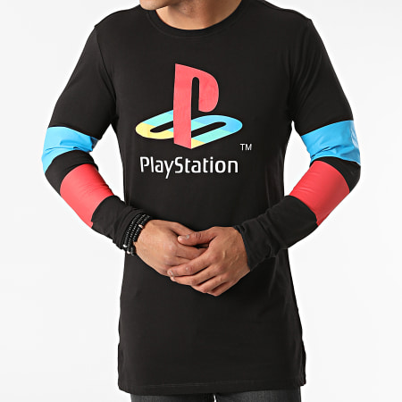 Playstation - Tee Shirt Manches Longues Arms Striped Noir