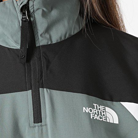 The North Face - Coupe-Vent Femme Crop Mountain Vert Kaki Noir