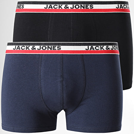 Jack And Jones - Pack De 2 Boxers Strib Negro Azul Marino