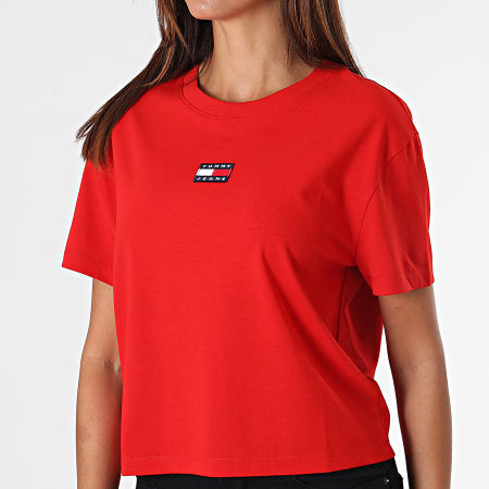 Tommy Jeans - Tee Shirt Femme Center Badge 0404 Rouge