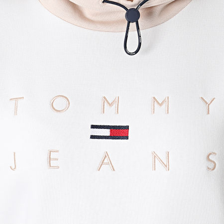 Tommy Jeans - Sweat Col Amplified Femme Boxy Tonal Logo 1191 Blanc Beige