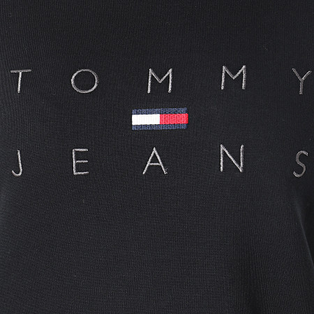 Tommy Jeans - Vestido de sudadera con logo de cuello alto para mujer 1263 Negro