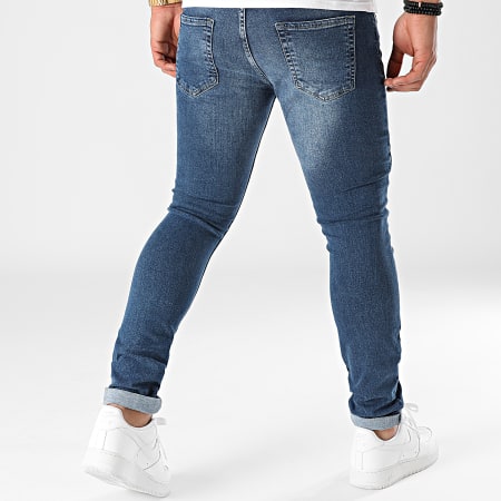 LBO - 1865 Jeans slim fit in denim blu con strappi