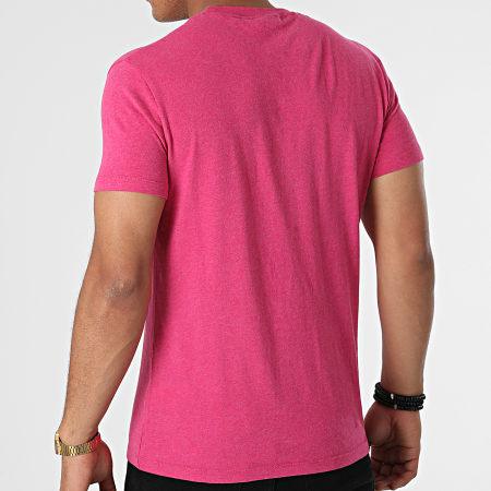Superdry - Camiseta con bordado de logotipo vintage M1011245A rosa jaspeado