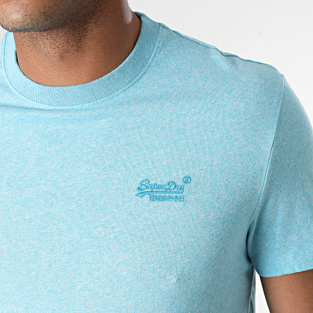 Superdry - Tee Shirt Vintage Logo Embroidery M1011245A Bleu Clair Chiné