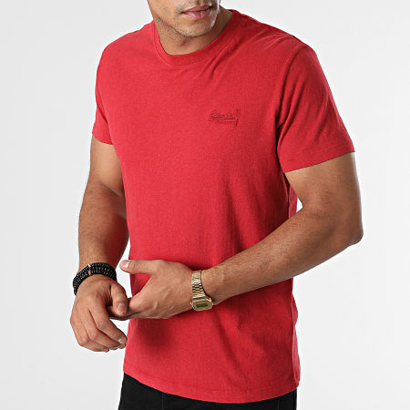 Superdry - Camiseta con bordado de logotipo vintage M1011245A Rojo