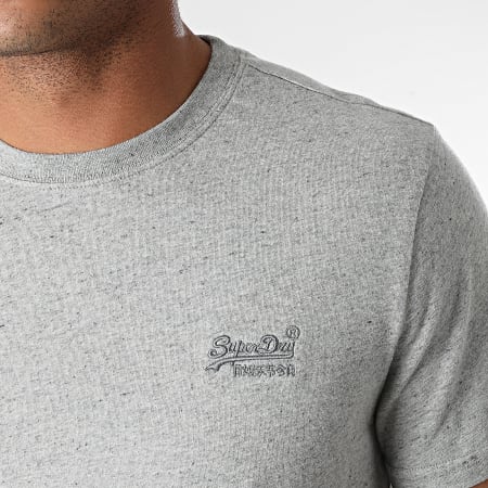 Superdry - Tee Shirt Vintage Logo Embroidery M1011245A Gris Clair Chiné