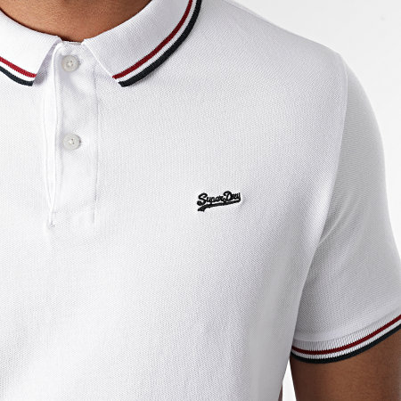 Superdry - Polo Manches Courtes Tipped M1110253A Blanc
