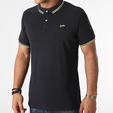 Superdry - Polo Manches Courtes Tipped M1110253A Bleu Marine
