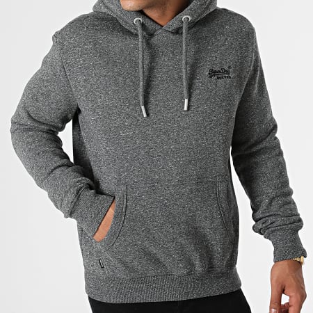 Superdry - Sweat Capuche Vintage Logo Embroidery 1399 Gris Anthracite Chiné