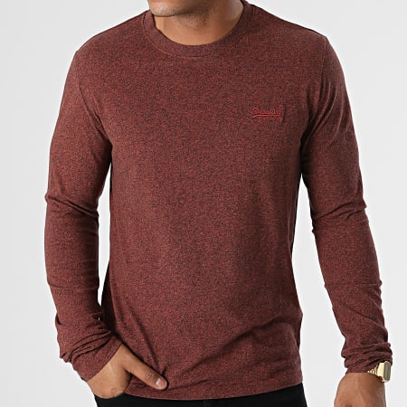 Superdry - Tee Shirt Manches Longues Vintage Logo Embroidery M6010550A Marron Chiné