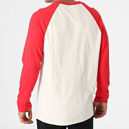 Superdry - Tee Shirt Manches Longues Vintage Logo AC Raglan M6010608A Beige Rouge