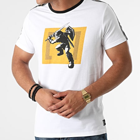 Capslab - Tee Shirt A Bandes Link Blanc