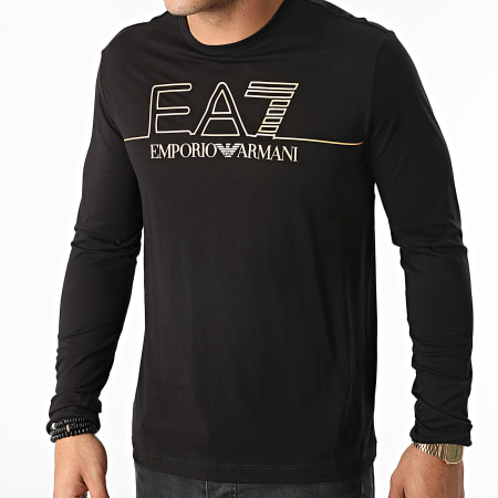 EA7 Emporio Armani - Tee Shirt Manches Longues 6KPT31-PJM9Z Noir Doré