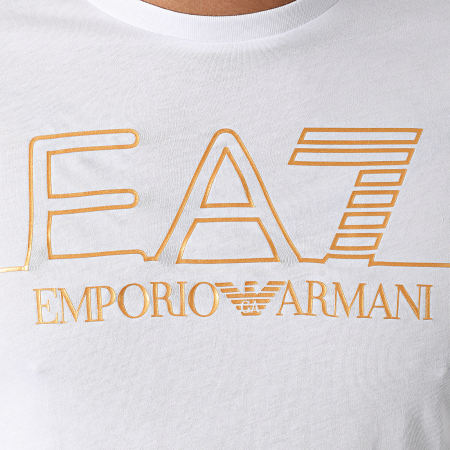EA7 Emporio Armani - Tee Shirt 6KPT19-PJM9Z Blanc Doré