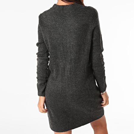 Only - Robe Pull Femme Manches Longues Crea Treats Gris Anthracite Chiné