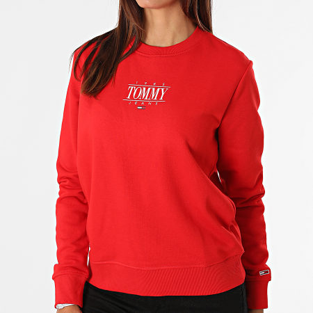 Tommy Jeans - Sweat Crewneck Femme Regular Essential Logo 1046 Rouge