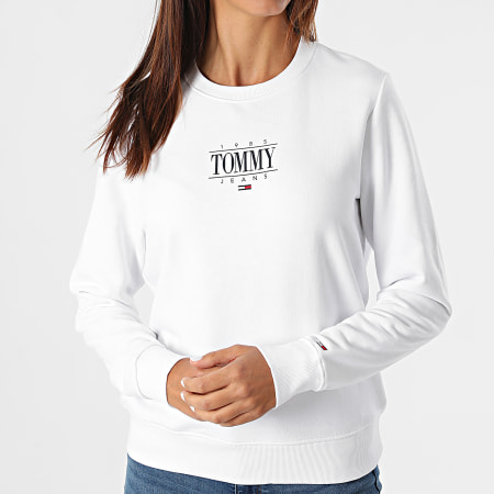 Tommy Jeans - Sweat Crewneck Femme Regular Essential Logo 1046 Blanc