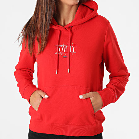 Tommy Jeans - Sweat Capuche Femme Regular Essential Logo 1049 Rouge