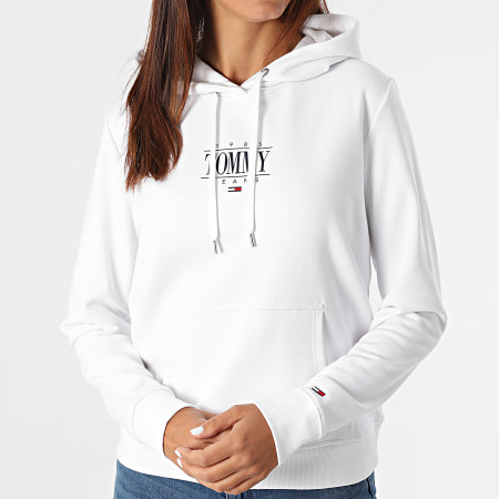 Tommy Jeans - Sweat Capuche Femme Regular Essential Logo 1049 Blanc