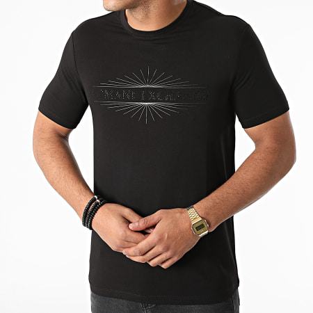 Armani Exchange - Camiseta con diamantes de imitación 6KZTGG-ZJE6Z Negro