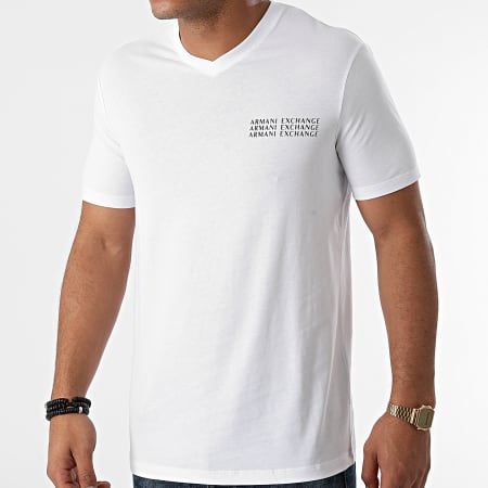 Armani Exchange - Tee Shirt Col V 6KZTGX-ZJBVZ Blanc